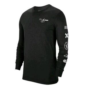 Jordan Air Jumpman Long Sleeve Graphic‎ Tee Black Mens Medium Retro MJ 23 Nike
